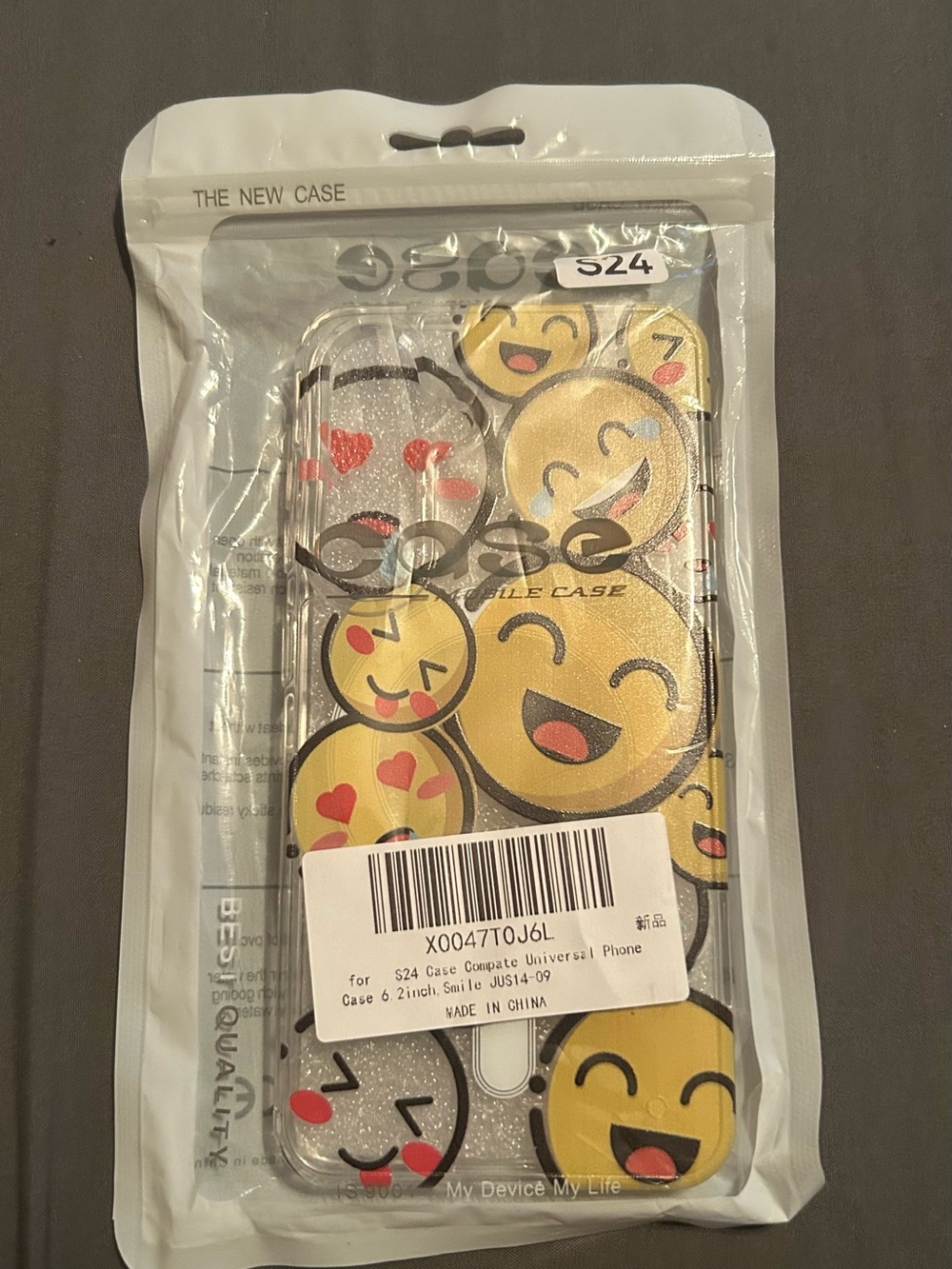 Emoji Smile Clear Phone Case - Yellow Emojis for Samsung S24